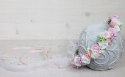 Wianek komunijny PASTELOWY komunia łosoś różowy perełki Wianek komunijny PASTELOWY komunia łosoś różowy perełki