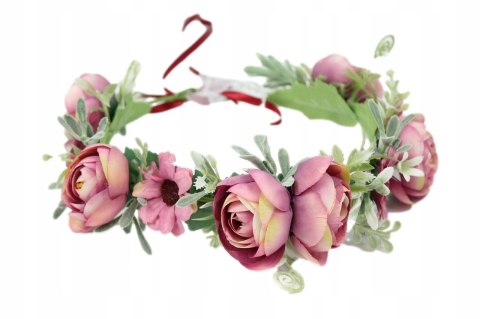 Wianek ślubny BORDO peonia boho foto sesja kwiaty Wianek ślubny BORDO peonia boho foto sesja kwiaty