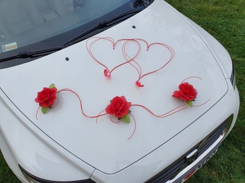 Dekoracja samochodu DUŻE SERCA ozdoba na auto ślub Dekoracja samochodu DUŻE SERCA ozdoba na auto ślub