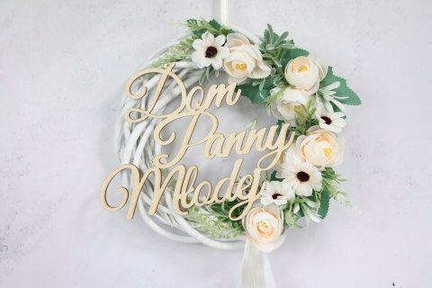 Wianek dekoracja na drzwi Dom Panny Młodej KREMOWY Wianek dekoracja na drzwi Dom Panny Młodej KREMOWY