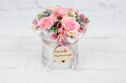 Prezent dzień nauczyciela flower box kwiaty styl