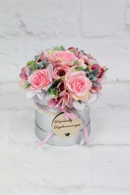 Prezent dzień nauczyciela flower box kwiaty styl