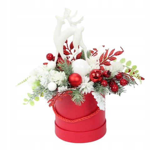 Flower box świąteczny stroik CZERWONY stylowy renifer Flower box świąteczny stroik CZERWONY stylowy renifer