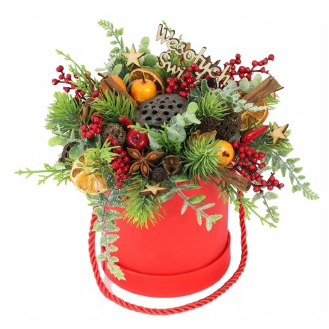 Flower box świąteczny stroik CZERWONY dekoracja domu Flower box świąteczny stroik CZERWONY dekoracja domu