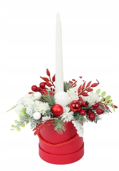 Flower box świąteczny stroik CZERWONY dekoracja Flower box świąteczny stroik CZERWONY dekoracja