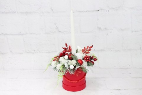 Flower box świąteczny stroik CZERWONY dekoracja Flower box świąteczny stroik CZERWONY dekoracja