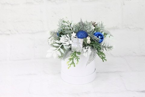 Flower box świąteczny stroik GRANAT dekoracja styl Flower box świąteczny stroik GRANAT dekoracja styl
