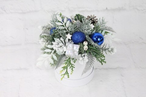 Flower box świąteczny stroik GRANAT dekoracja styl Flower box świąteczny stroik GRANAT dekoracja styl