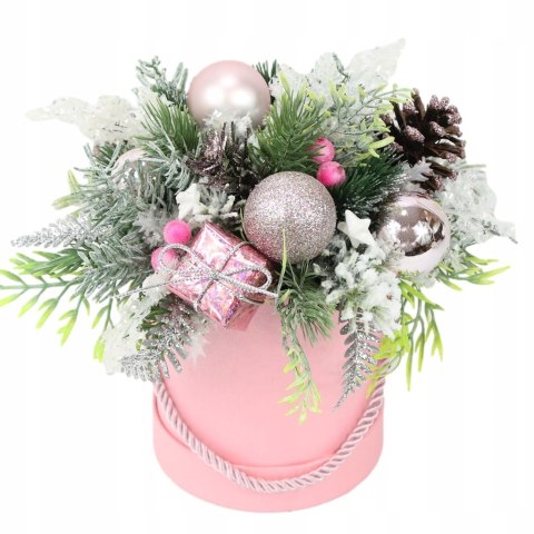 Flower box świąteczny stroik RÓŻOWY dekoracja styl Flower box świąteczny stroik RÓŻOWY dekoracja styl