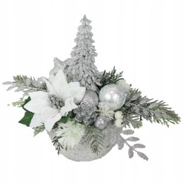 Świąteczny stroik SREBRNY dekoracja domu na święta