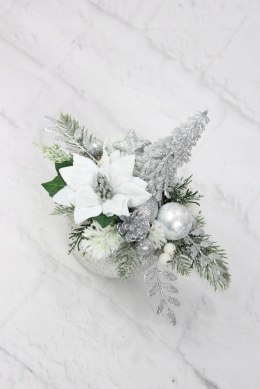 Świąteczny stroik SREBRNY dekoracja domu na święta