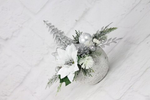 Świąteczny stroik SREBRNY dekoracja domu na święta