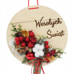 Wianek stroik świąteczny drewno dekoracja do domu