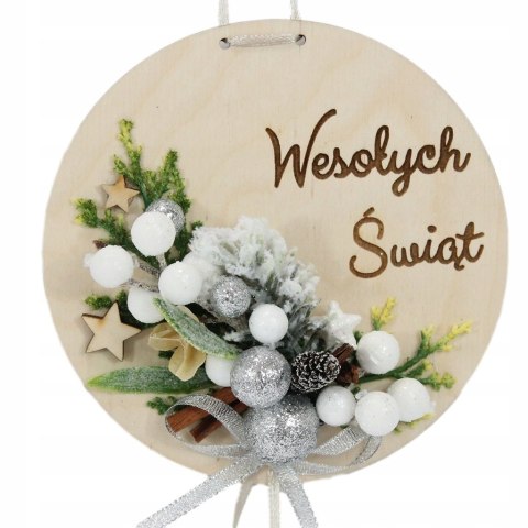 Wianek stroik świąteczny drewno dekoracja do domu