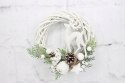 Wianek świąteczny biały RENIFER dekoracja na drzwi