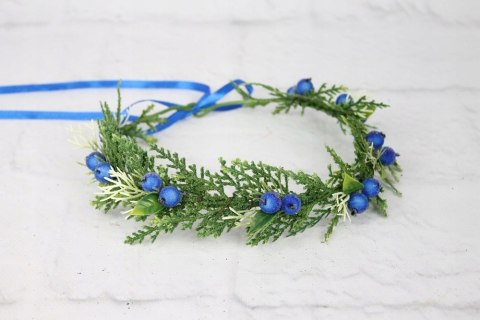 Wianek świąteczny na głowę iglasty sesja foto