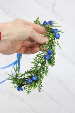 Wianek świąteczny na głowę iglasty sesja foto