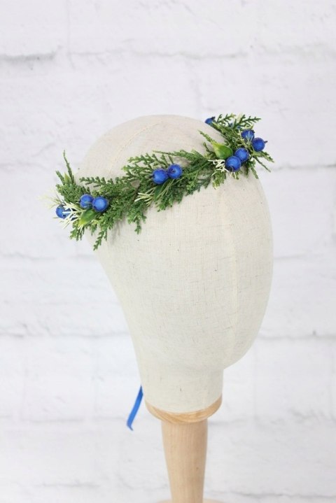 Wianek świąteczny na głowę iglasty sesja foto