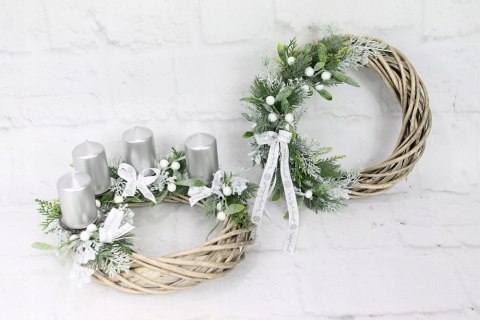 Wianek świąteczny wieniec adwentowy jemioła stroik na stół