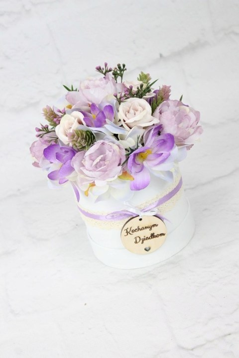 Flower box prezent kwiaty dla Babci Dziadka stroik Flower box prezent kwiaty dla Babci Dziadka stroik