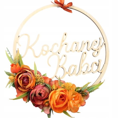 Obręcz kwiatowa Kochanej Babci niezwykły prezent Obręcz kwiatowa Kochanej Babci niezwykły prezent