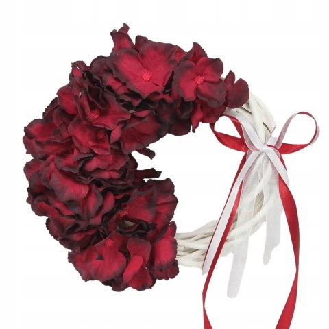 Wianek kwiatowy hortensja BORDO stroik stylowy M Wianek kwiatowy hortensja BORDO stroik stylowy M