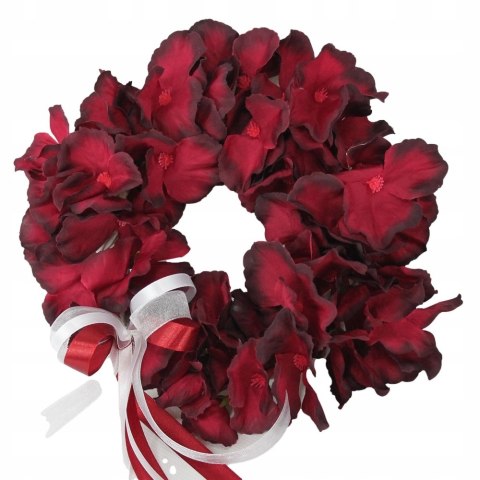 Wianek kwiatowy hortensja BORDO stroik stylowy S Wianek kwiatowy hortensja BORDO stroik stylowy S