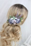 Grzebyk do włosów boho FIOLET piwonia stroik ślub
