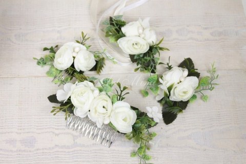 Grzebyk do włosów mały piwonia KREMOWY styl ślub Grzebyk do włosów mały piwonia KREMOWY styl ślub