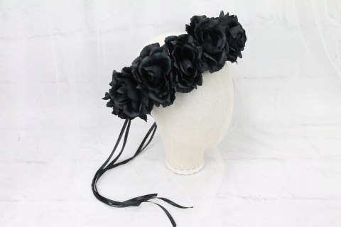 Wianek do włosów opaska festiwal Halloween Goth czarny Wianek do włosów opaska festiwal Halloween Goth czarny