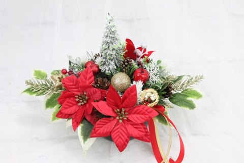 Stroik świąteczny na grób kompozycja na cmentarz