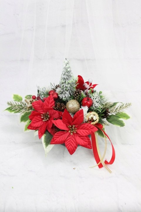 Stroik świąteczny na grób kompozycja na cmentarz