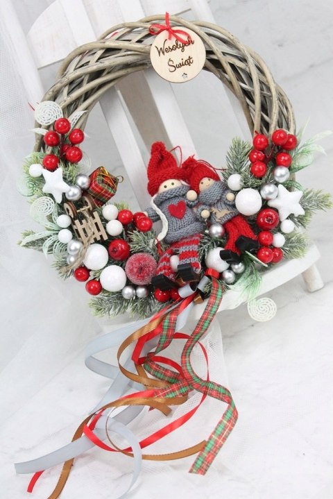 Wianek świąteczny wieniec stroik na drzwi ozdoba domu