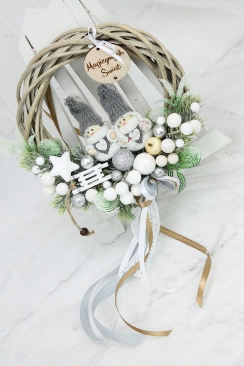 Wianek świąteczny wieniec stroik na drzwi ozdoba