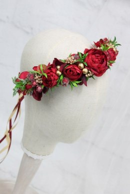 Wianek świąteczny zimowy do włosów opaska sesja