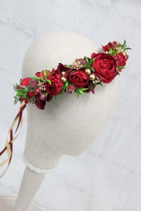 Wianek świąteczny zimowy do włosów opaska sesja