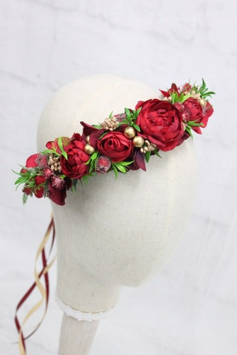 Wianek świąteczny zimowy do włosów opaska sesja