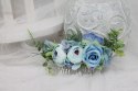 Grzebyk do włosów peonia róża NIEBIESKI ślub boho