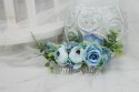 Grzebyk do włosów peonia róża NIEBIESKI ślub boho