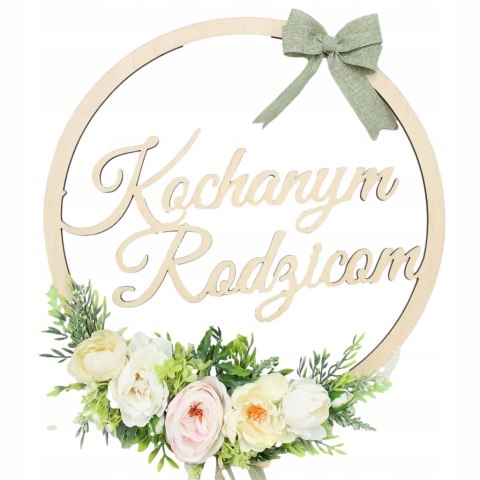 Obręcz kwiatowa prezent dla rodziców Kochanym Rodzicom Obręcz kwiatowa prezent dla rodziców Kochanym Rodzicom