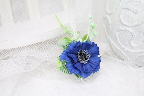 Grzebyk mały chaber ozdoba do włosów folkowy stroik ślub Grzebyk mały chaber ozdoba do włosów folkowy stroik ślub