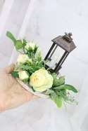 Stroik kompozycja na grób kolumbarium mały LAMPION plaster drewna