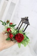 Stroik kompozycja na grób kolumbarium mały LAMPION plaster drewna