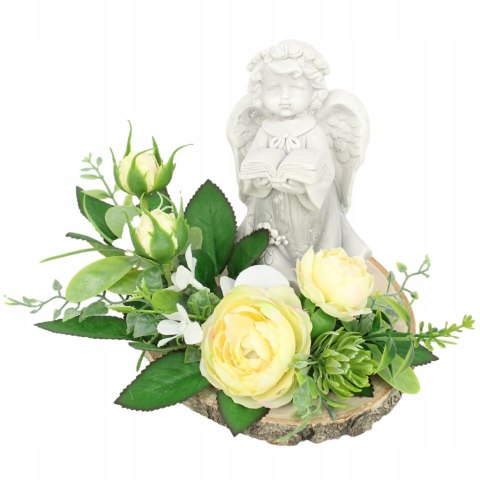 Stroik kompozycja na grób wiązanka ANIOŁEK plaster drewna