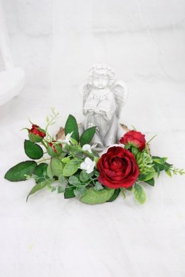 Stroik kompozycja na grób wiązanka ANIOŁEK plaster drewna