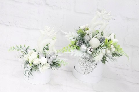 Kompozycja stroik świąteczny na stół granat ozdoba domu choinka