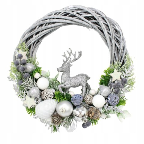 Wianek świąteczny na drzwi wieniec stroik dekoracja renifer