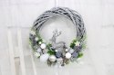 Wianek świąteczny na drzwi wieniec stroik dekoracja renifer