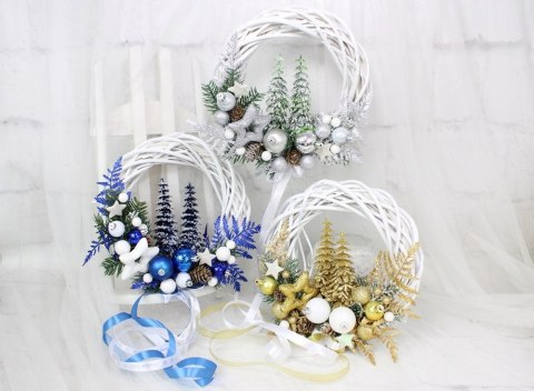 Wianek świąteczny na drzwi wieniec stroik dekoracja renifer