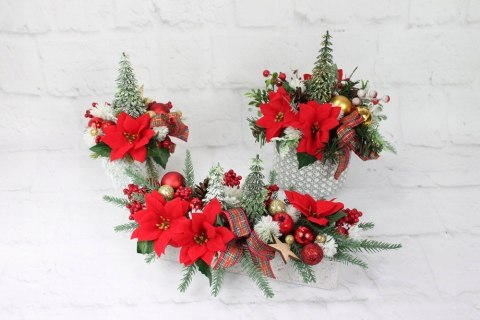 Wianek świąteczny na znicz stroik na grób gwiazda betlejemska